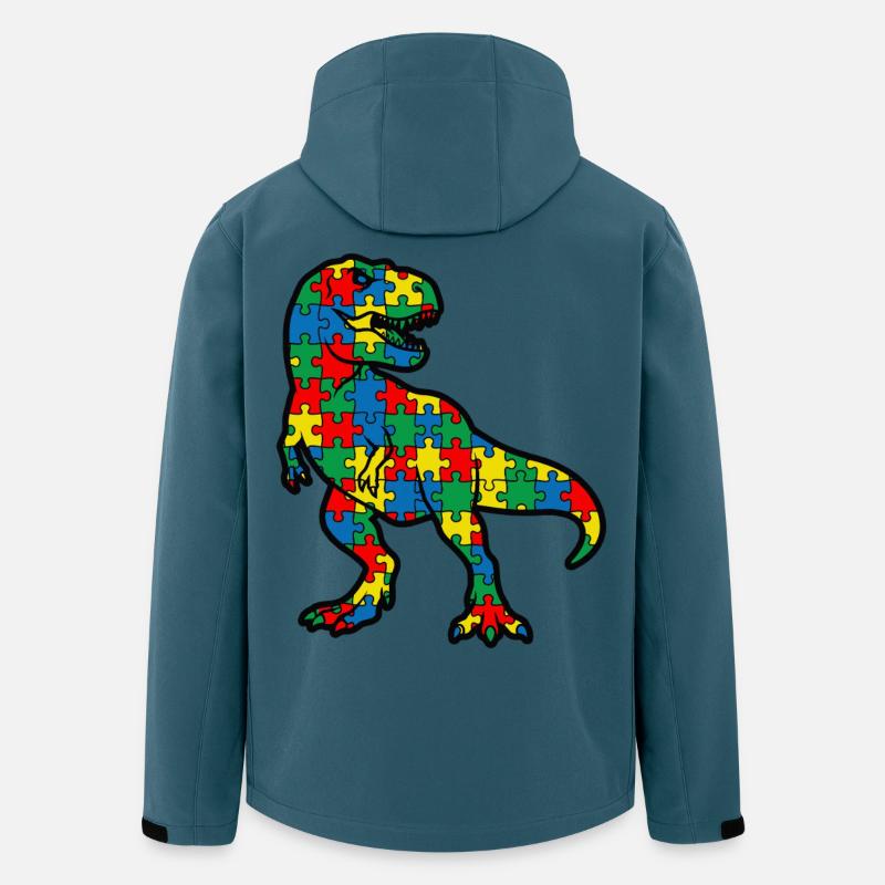 Autisme Dinosaure T-Rex Enfant - Veste softshell homme en polyester recyclé Stanley/Stella - bleu pétrole foncé