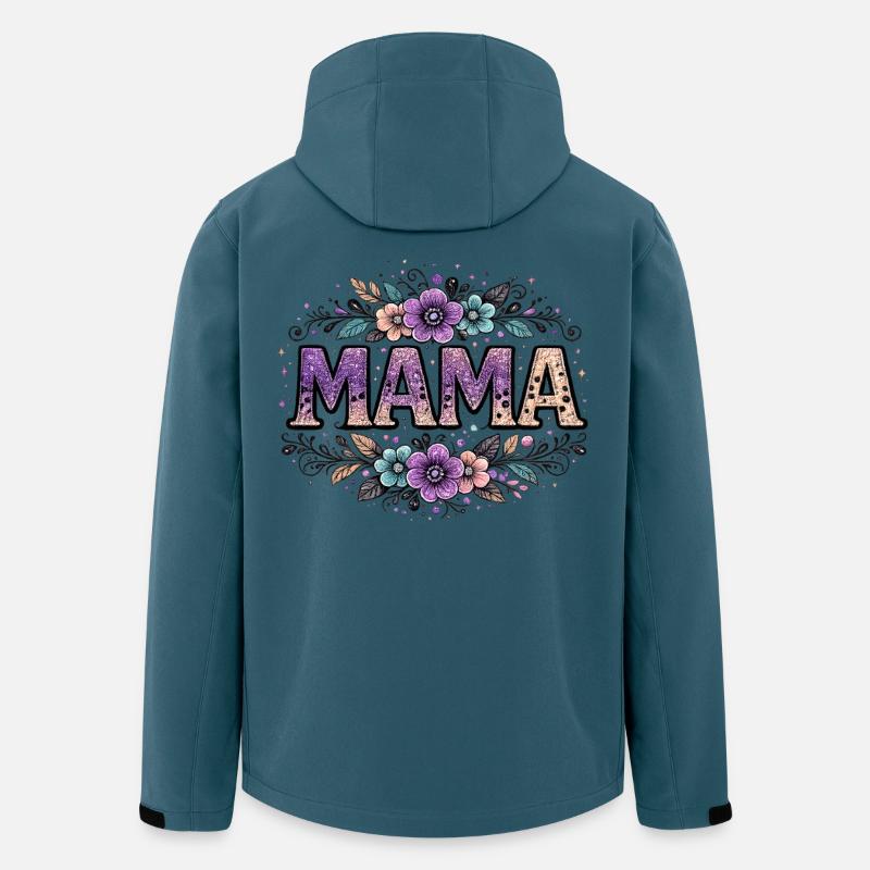 Mama-Geschenk: Retro-Mama-Visualisierung - Recycelte Männer Softshell-Jacke von Stanley/Stella - Dunkles Petrol