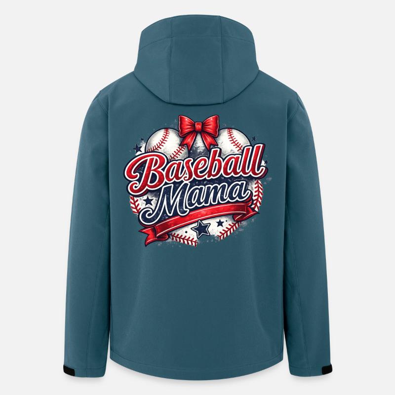 Baseball-Mama: Retro Mama Baseball-Geschenk - Recycelte Männer Softshell-Jacke von Stanley/Stella - Dunkles Petrol