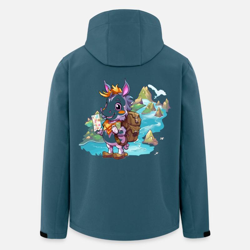 Chèvre d’aventure côtière - Veste softshell homme en polyester recyclé Stanley/Stella - bleu pétrole foncé