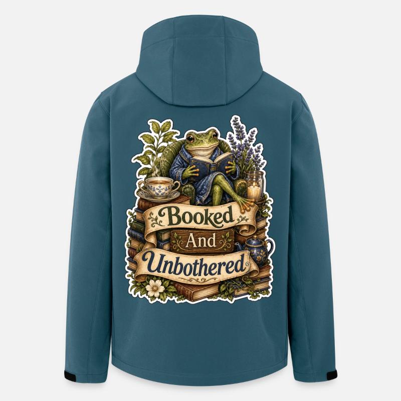 Booked And Unbothered Frosch - Recycelte Männer Softshell-Jacke von Stanley/Stella - Dunkles Petrol