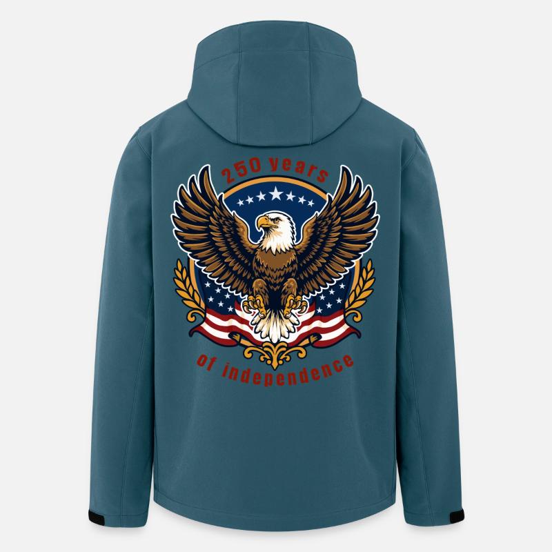 Aigle de la Liberté 250 ans - Veste softshell homme en polyester recyclé Stanley/Stella - bleu pétrole foncé