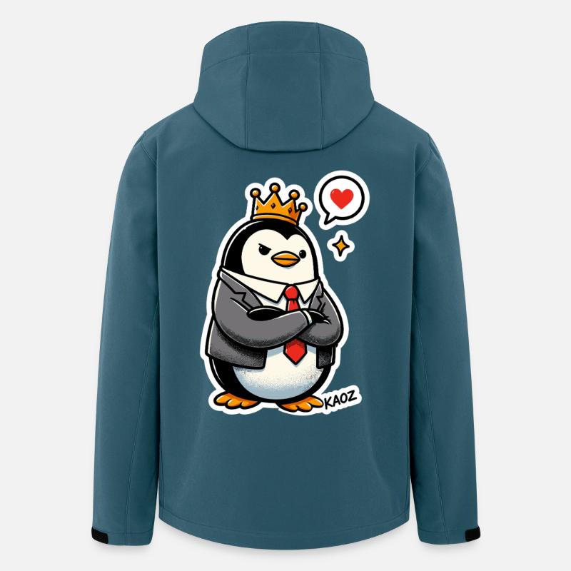 Gekrönter Pinguin - Recycelte Männer Softshell-Jacke von Stanley/Stella - Dunkles Petrol