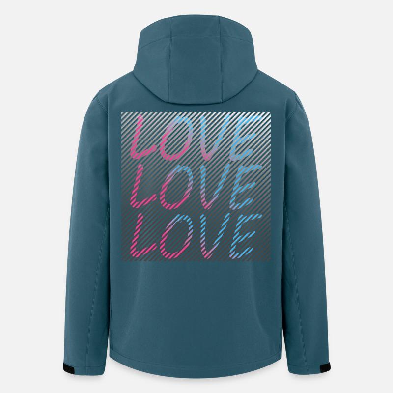 Gradient Love lettering on stripes - Men’s Recycled Softshell Jacket by Stanley/Stella - stargazer