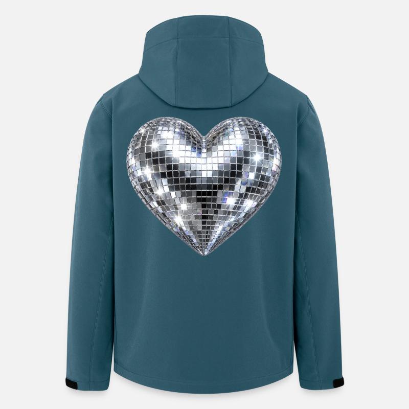 Herz Disco Glitzer - Recycelte Männer Softshell-Jacke von Stanley/Stella - Dunkles Petrol
