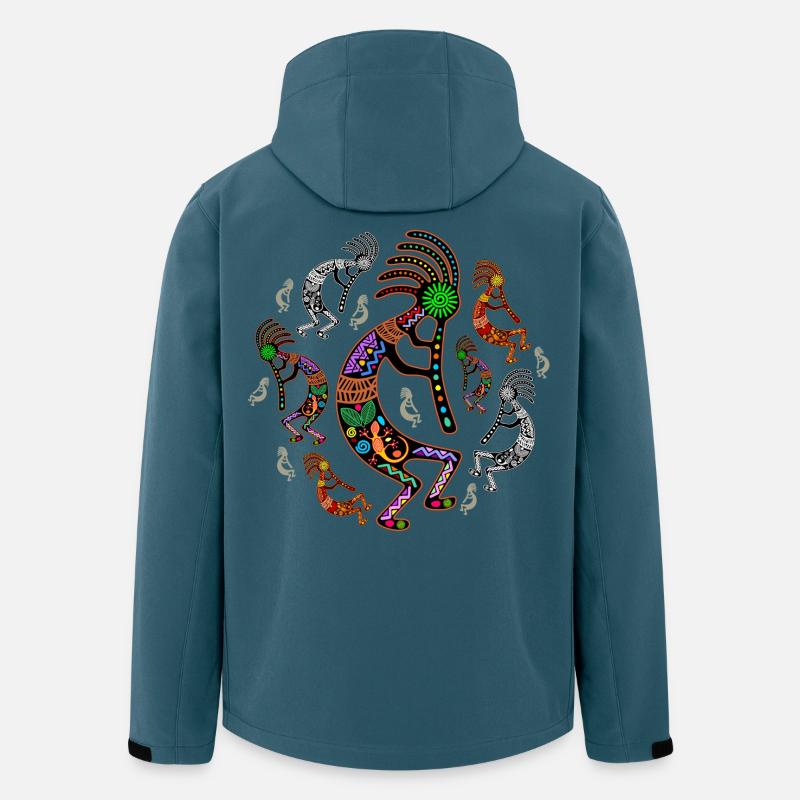 Couleurs arc-en-ciel Kokopelli - Veste softshell homme en polyester recyclé Stanley/Stella - bleu pétrole foncé