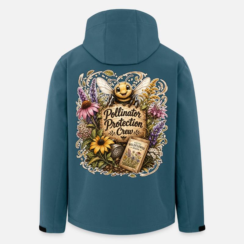 Pollinator Protection Crew - Recycelte Männer Softshell-Jacke von Stanley/Stella - Dunkles Petrol