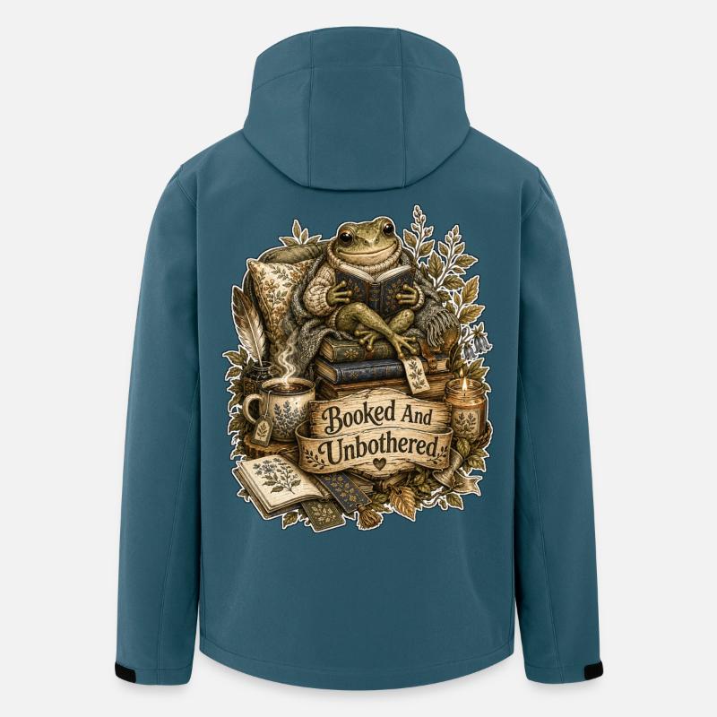 Grenouille réservée et indifférente - Veste softshell homme en polyester recyclé Stanley/Stella - bleu pétrole foncé