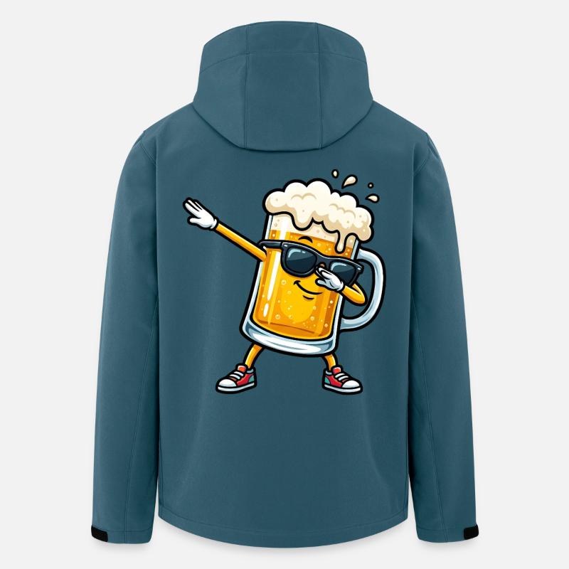 Tamponner la chope de bière - Veste softshell homme en polyester recyclé Stanley/Stella - bleu pétrole foncé