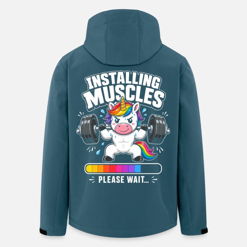 Einhorn Krafttraining – Muskeln installieren - Recycelte Männer Softshell-Jacke von Stanley/Stella - Dunkles Petrol