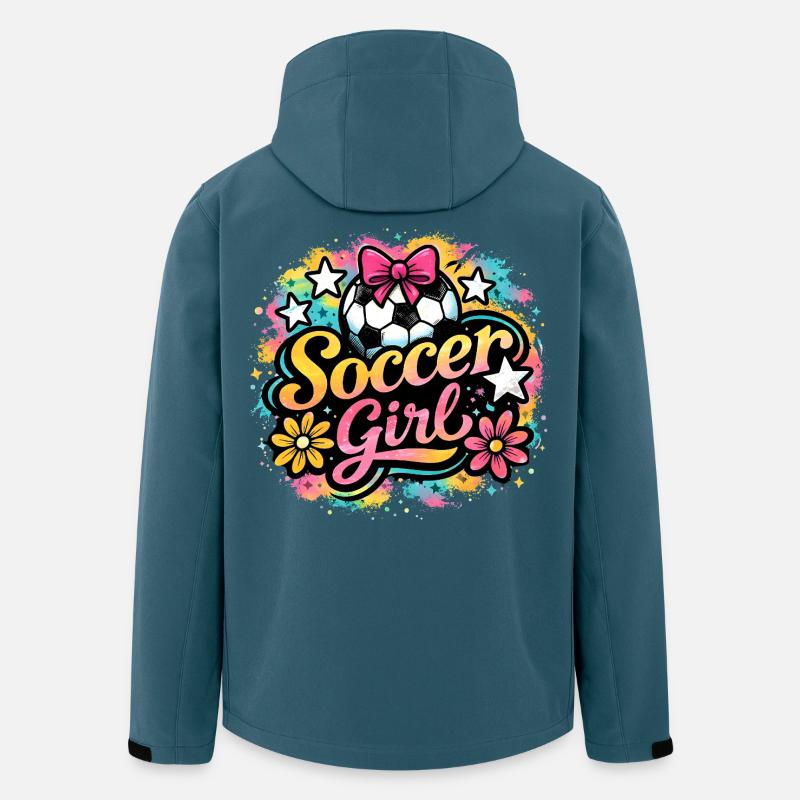 Fußball Mädchen  - Recycelte Männer Softshell-Jacke von Stanley/Stella - Dunkles Petrol