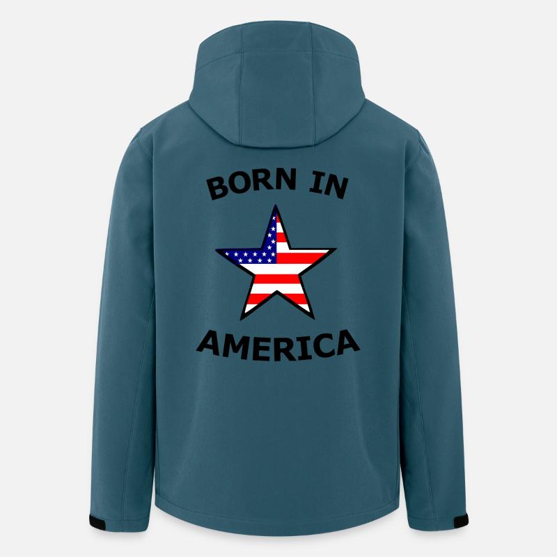 Stern mit US Flaggenmotiv - Recycelte Männer Softshell-Jacke von Stanley/Stella - Dunkles Petrol