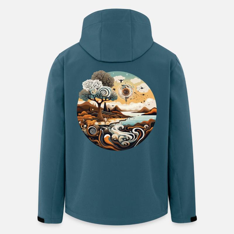 Kreislandschaft Spirale Küstenfarben - Recycelte Männer Softshell-Jacke von Stanley/Stella - Dunkles Petrol