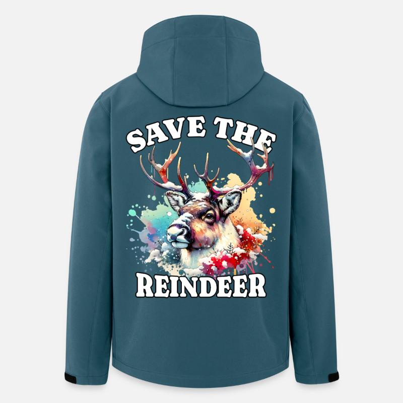 Rentier Save Reindeer - Recycelte Männer Softshell-Jacke von Stanley/Stella - Dunkles Petrol