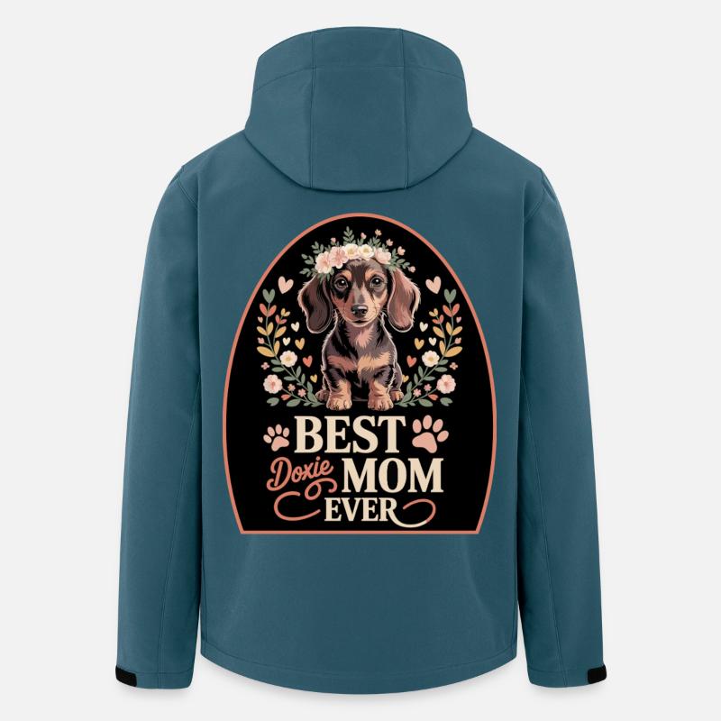 Meilleur moment de maman teckel - Veste softshell homme en polyester recyclé Stanley/Stella - bleu pétrole foncé