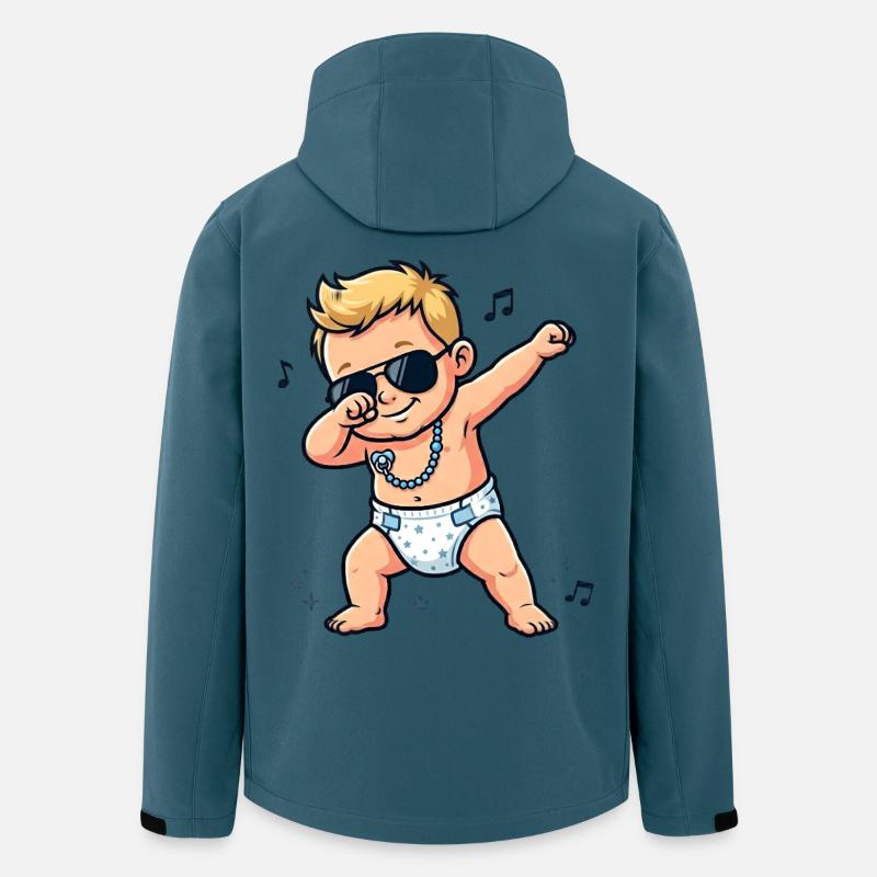 Bébé mignon – Garçon blond - Veste softshell homme en polyester recyclé Stanley/Stella - bleu pétrole foncé