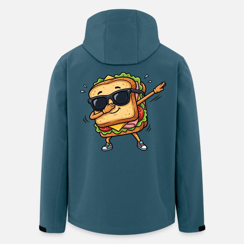 Sandwich à tamponner - Veste softshell homme en polyester recyclé Stanley/Stella - bleu pétrole foncé