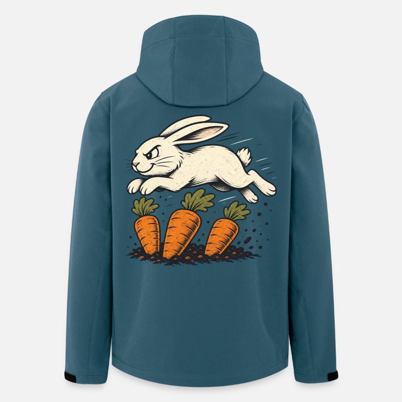 Springender Hase mit Karotten - Recycelte Männer Softshell-Jacke von Stanley/Stella - Dunkles Petrol