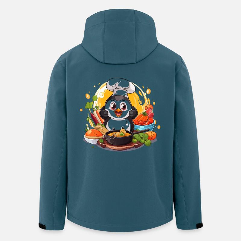Küchen-Pinguin Kochkunst - Recycelte Männer Softshell-Jacke von Stanley/Stella - Dunkles Petrol