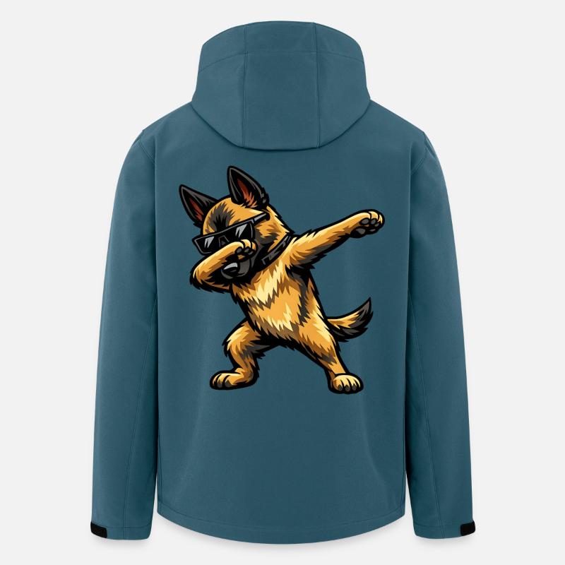 Dabbing Belgischer Schäferhund - Recycelte Männer Softshell-Jacke von Stanley/Stella - Dunkles Petrol