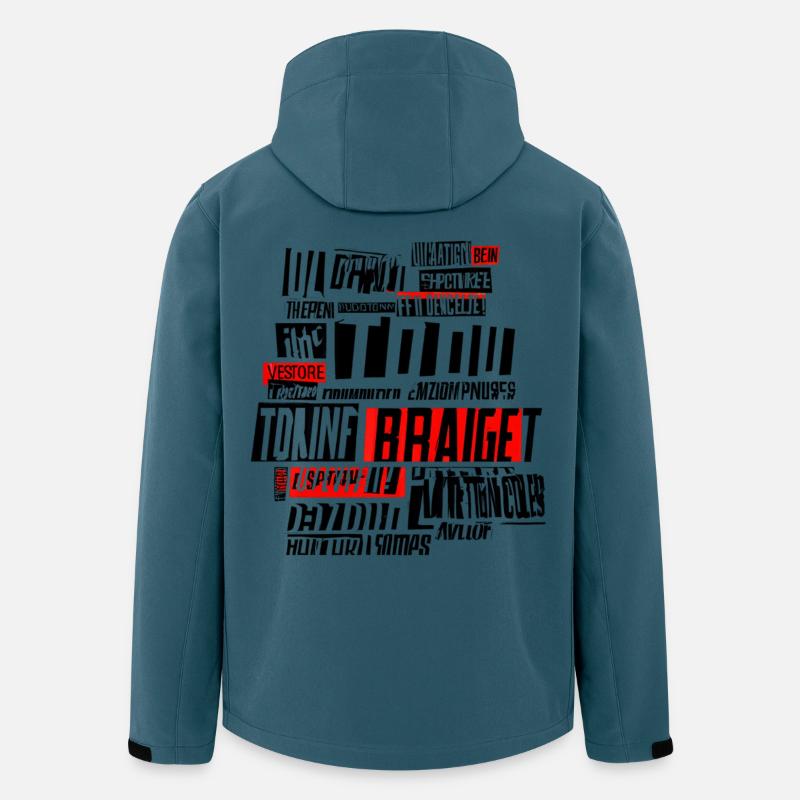 Glitch Typografie Rot Schwarz - Recycelte Männer Softshell-Jacke von Stanley/Stella - Dunkles Petrol