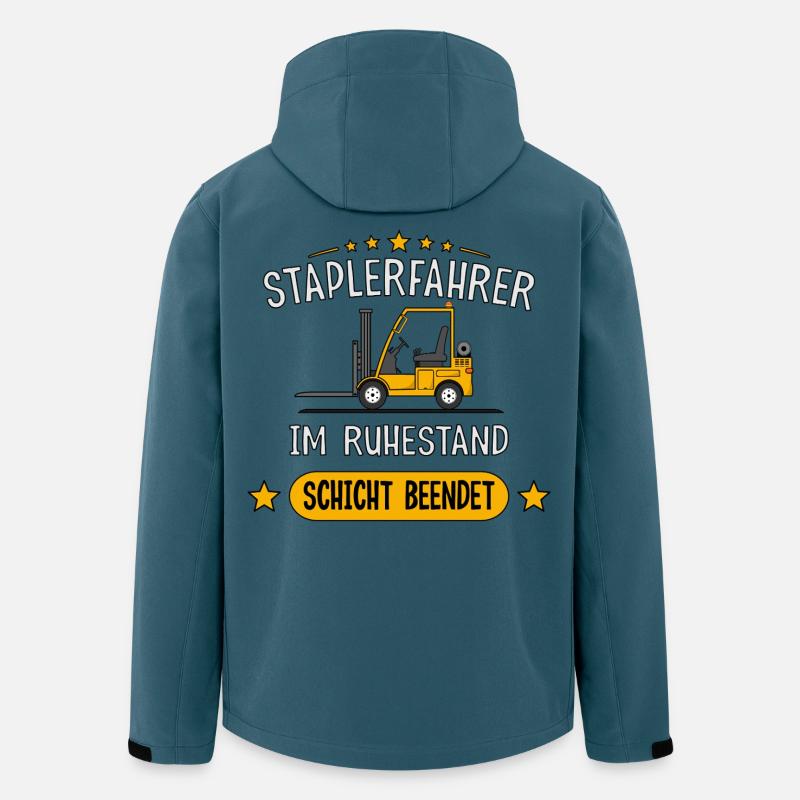 Staplerfahrer im Ruhestand Rente - Recycelte Männer Softshell-Jacke von Stanley/Stella - Dunkles Petrol