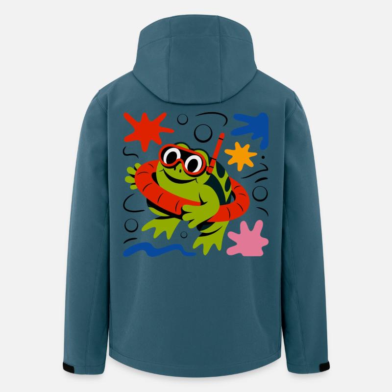Frosch mit Taucherbrille - Recycelte Männer Softshell-Jacke von Stanley/Stella - Dunkles Petrol
