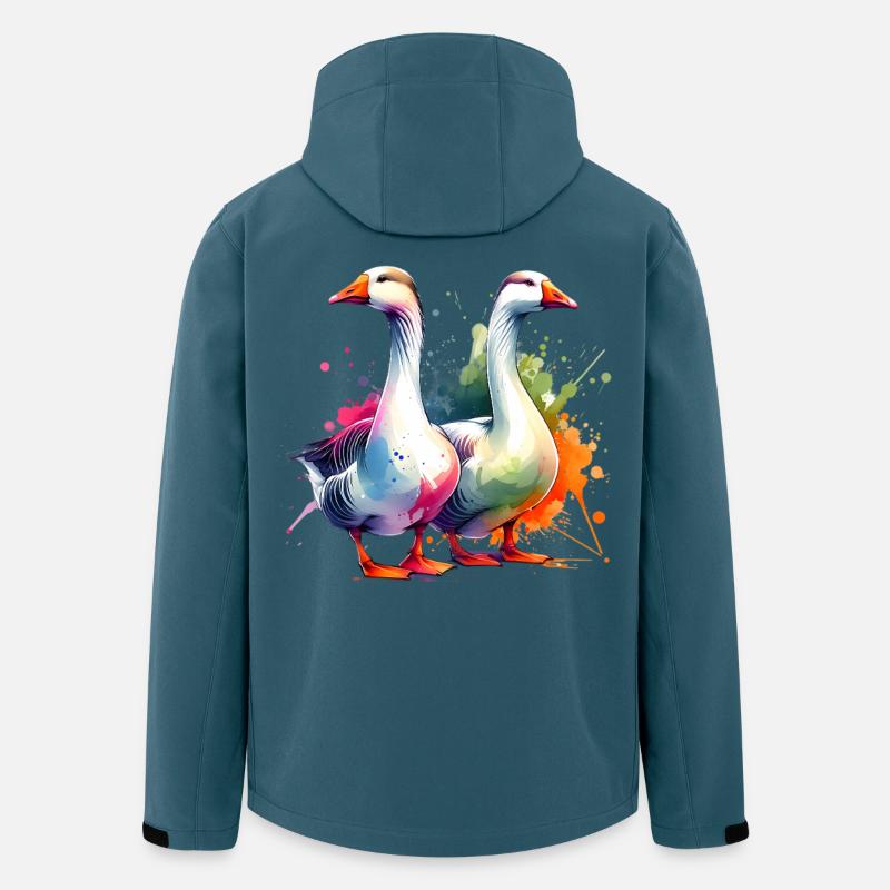 Gans Goose - Recycelte Männer Softshell-Jacke von Stanley/Stella - Dunkles Petrol