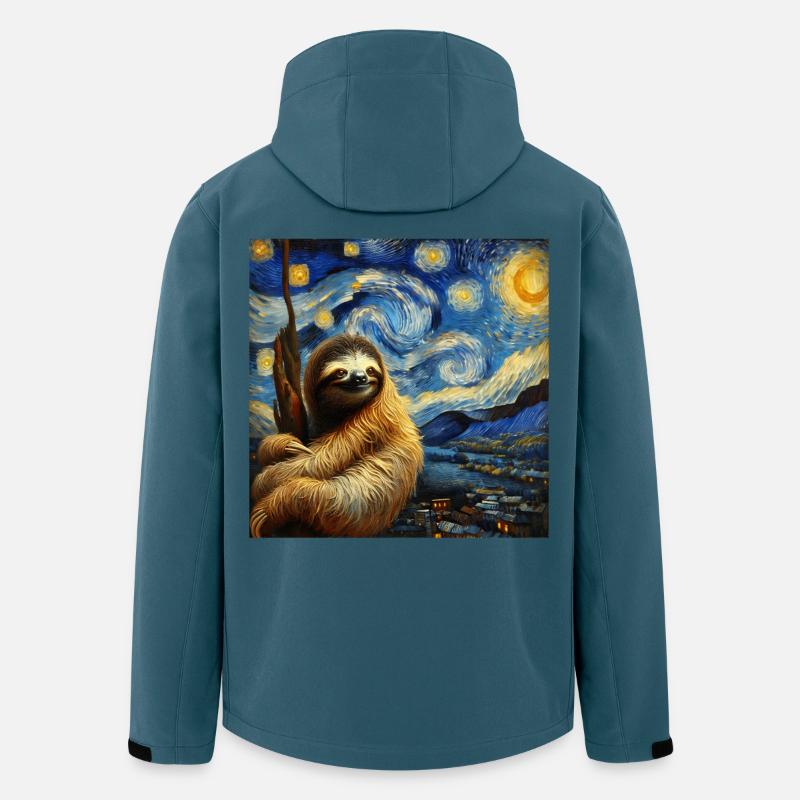 Faultier Starry Night - Recycelte Männer Softshell-Jacke von Stanley/Stella - Dunkles Petrol