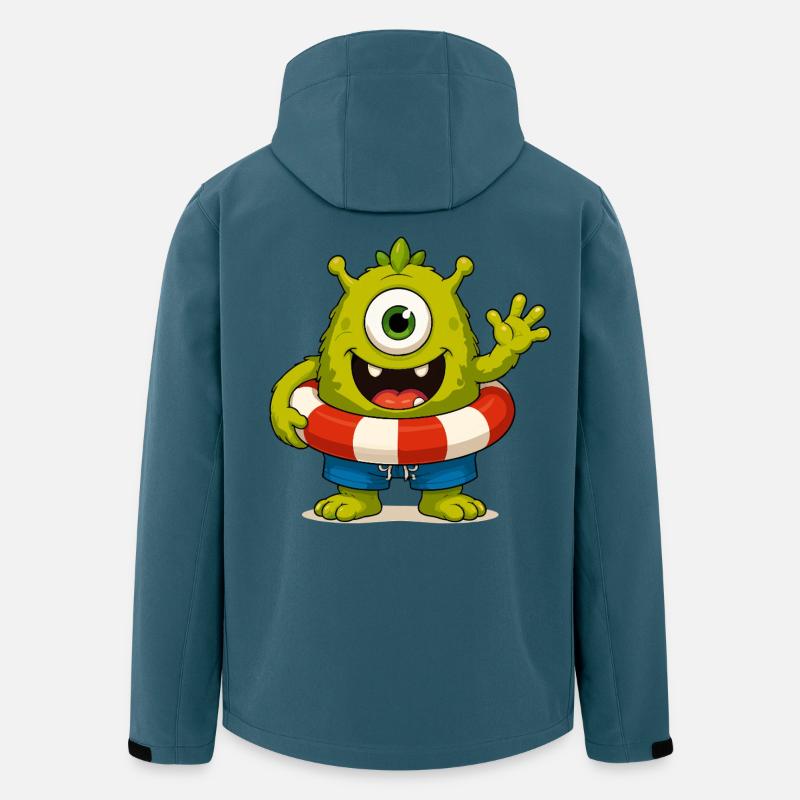 Monster mit Badehose - Recycelte Männer Softshell-Jacke von Stanley/Stella - Dunkles Petrol