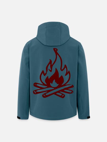 Silhouette Feu de camp rouge - Veste softshell homme en polyester recyclé Stanley/Stella - bleu pétrole foncé