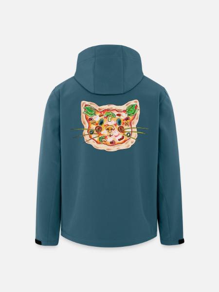 Pizza Katze - Recycelte Männer Softshell-Jacke von Stanley/Stella - Dunkles Petrol