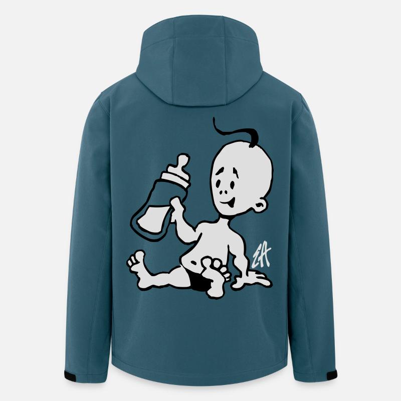 Baby mit einer Milchflasche - Recycelte Männer Softshell-Jacke von Stanley/Stella - Dunkles Petrol