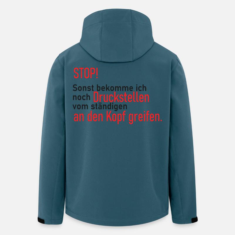 Facepalm Spruch Druckstellen am Kopf - Recycelte Männer Softshell-Jacke von Stanley/Stella - Dunkles Petrol