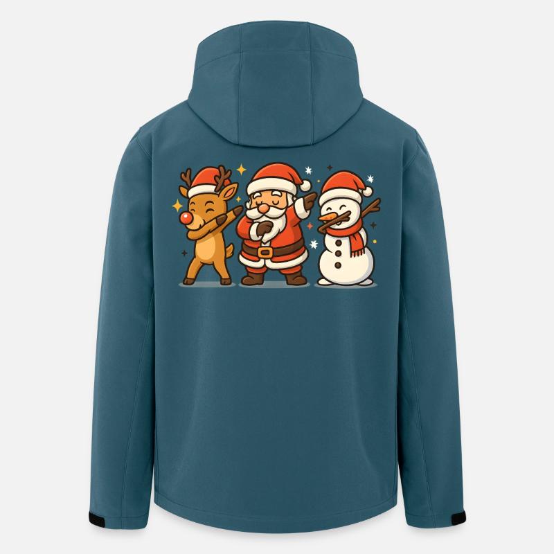 Weihnachtsmann Rentier Schneemann Dabbing - Recycelte Männer Softshell-Jacke von Stanley/Stella - Dunkles Petrol