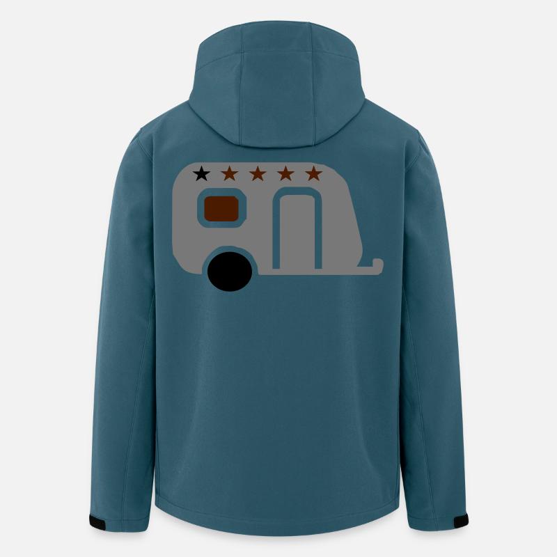 Wohnwagen - Recycelte Männer Softshell-Jacke von Stanley/Stella - Dunkles Petrol
