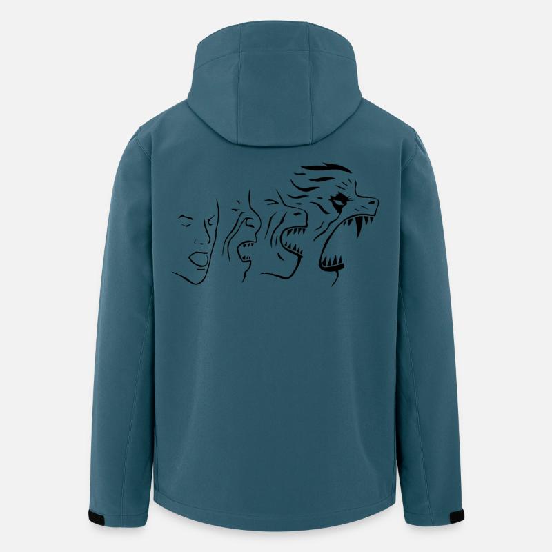 Verwandlung (Schwarz) - Recycelte Männer Softshell-Jacke von Stanley/Stella - Dunkles Petrol