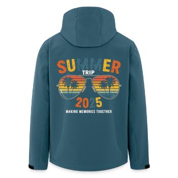 Sonnenbrille & Sonne 2025 - Recycelte Männer Softshell-Jacke von Stanley/Stella - Dunkles Petrol - Hinten - AI Model Male 185 light (185cm)