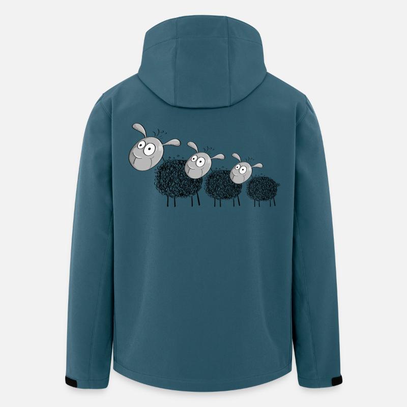 Drei Wollschafe - Schaf Comic - Recycelte Männer Softshell-Jacke von Stanley/Stella - Dunkles Petrol
