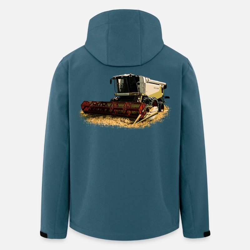 Claas Moissonneuse-batteuse Lexion 550 - Veste softshell homme en polyester recyclé Stanley/Stella - bleu pétrole foncé
