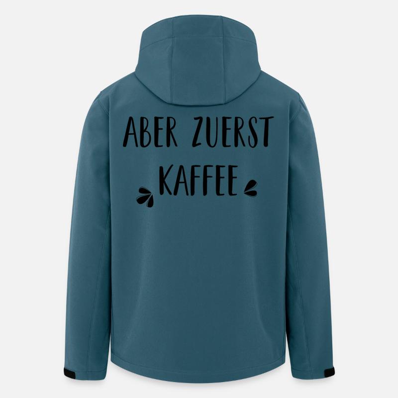 aber zuerst Kaffee - Recycelte Männer Softshell-Jacke von Stanley/Stella - Dunkles Petrol