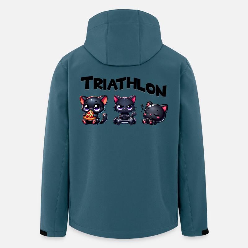 Triathlon Triathlete Cat - Recycelte Männer Softshell-Jacke von Stanley/Stella - Dunkles Petrol