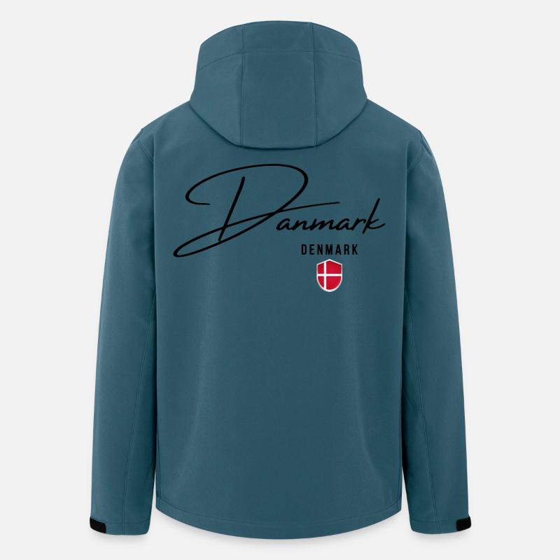 Dänemark, minimalistisches, elegantes Design - Recycelte Männer Softshell-Jacke von Stanley/Stella - Dunkles Petrol