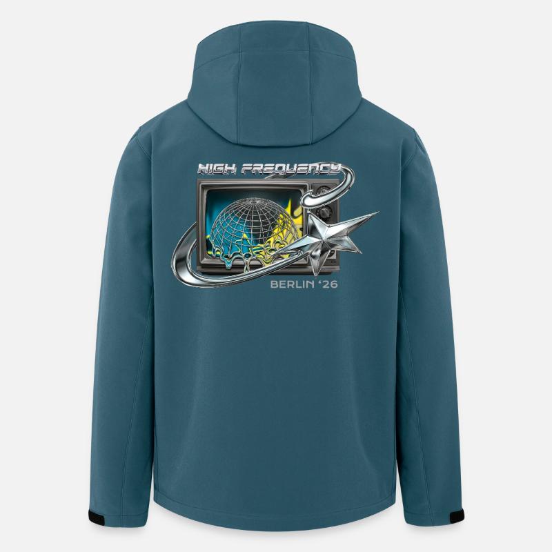 High Frequency Berlin 26 Retro Tech - Recycelte Männer Softshell-Jacke von Stanley/Stella - Dunkles Petrol