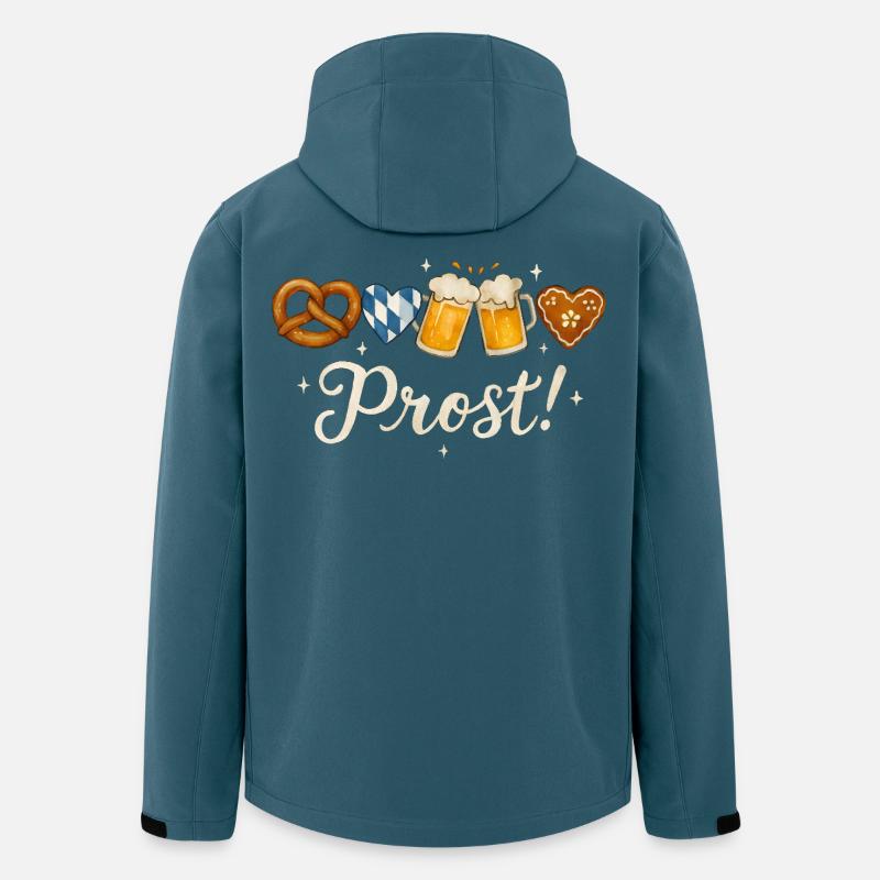 Frohes mit Bierkrügen und Lebkuchen - Recycelte Männer Softshell-Jacke von Stanley/Stella - Dunkles Petrol