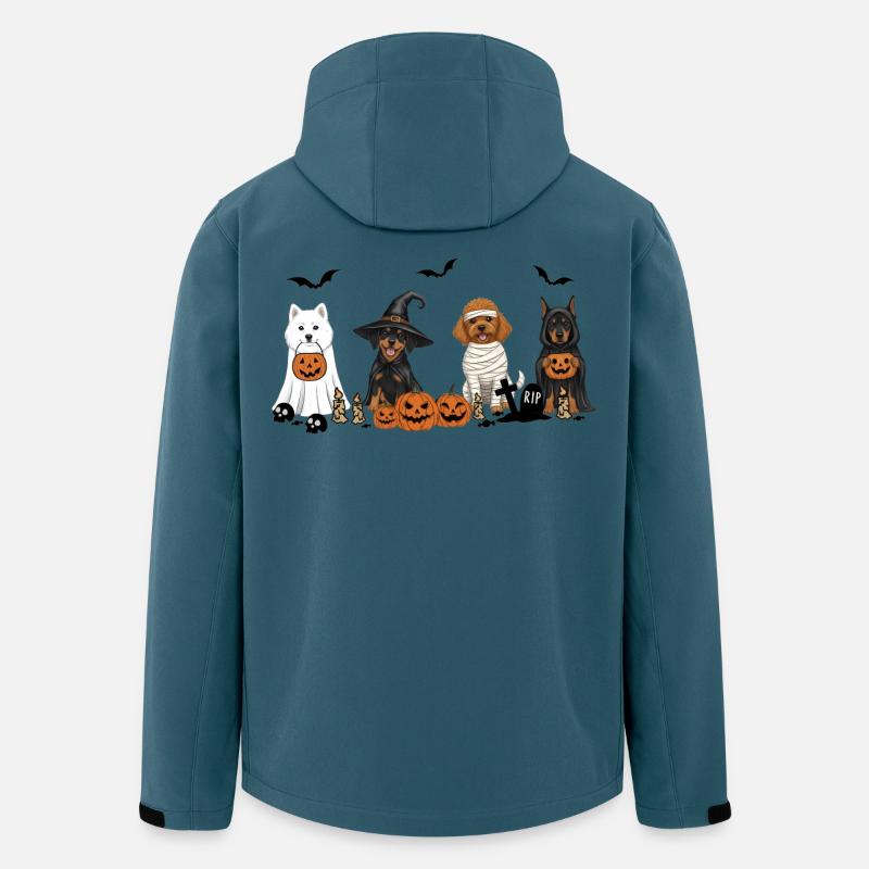 Hunde-Halloween - Recycelte Männer Softshell-Jacke von Stanley/Stella - Dunkles Petrol