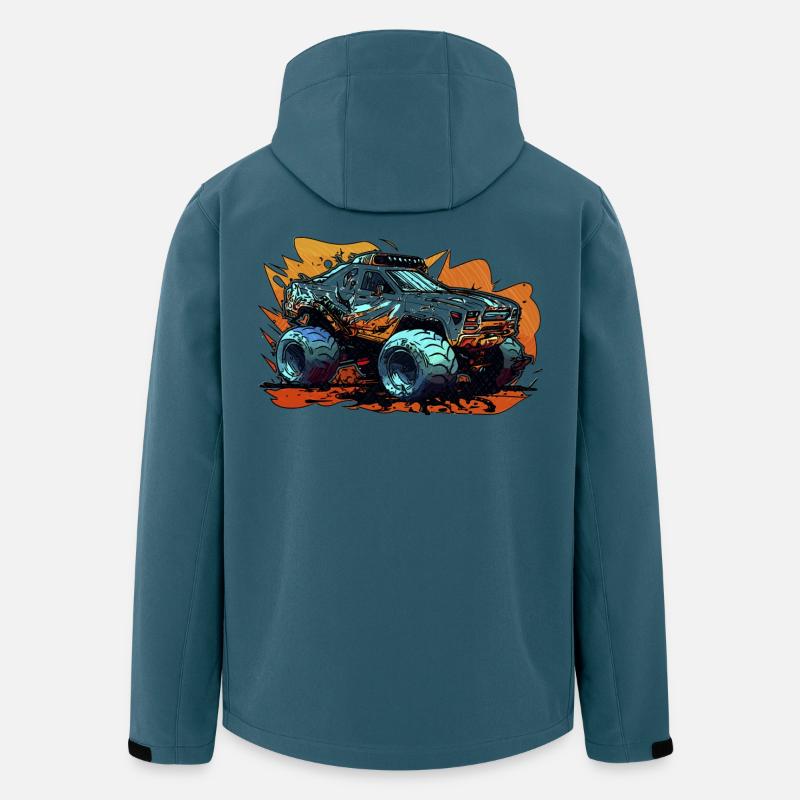 MonsterTruck Offroad Chaos - Recycelte Männer Softshell-Jacke von Stanley/Stella - Dunkles Petrol