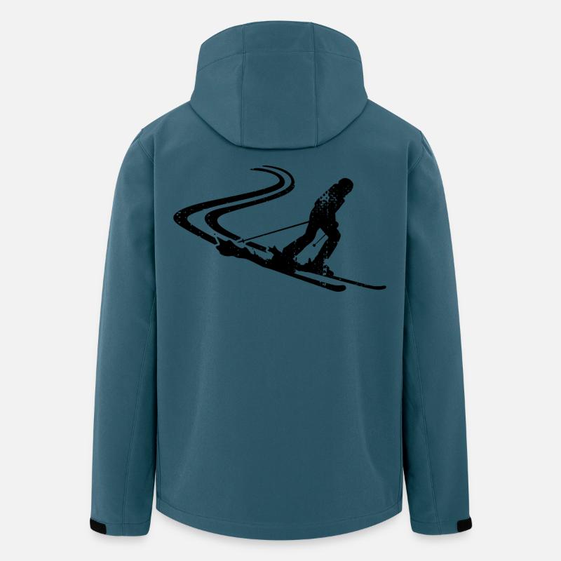 Skifahrer Zeichnung - Recycelte Männer Softshell-Jacke von Stanley/Stella - Dunkles Petrol