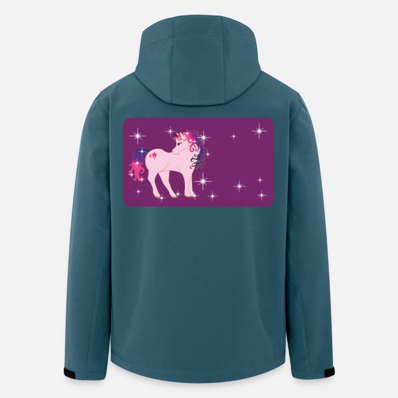 Fantasy Einhorn mit Sternchen - lila  - Recycelte Männer Softshell-Jacke von Stanley/Stella - Dunkles Petrol