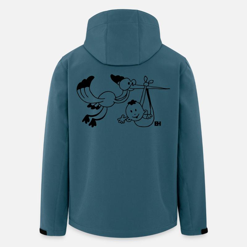 Der Storch bringt die Babys. - Recycelte Männer Softshell-Jacke von Stanley/Stella - Dunkles Petrol